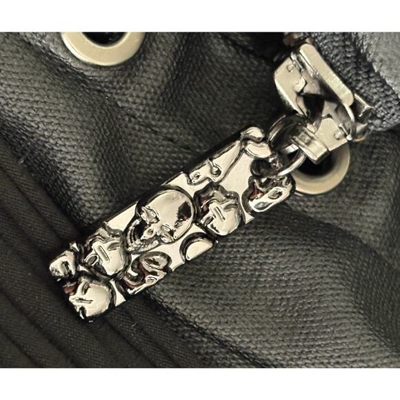 Punk Rave Steampunk Goth Tassel Shred Slasher Vegan Leather Mini Skirt Black M - Picture 9 of 12